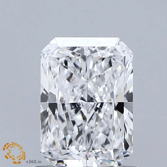 1.10 Carat Radiant Lab Grown Diamond, Excellent Polish, D Color, VVS2 Clarity