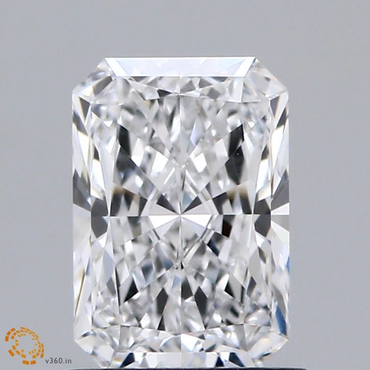 1.11 Carat Radiant Lab Grown Diamond, Excellent Polish, D Color, VVS2 Clarity