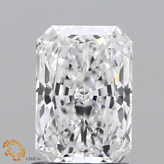 1.16 Carat Radiant Lab Grown Diamond, Excellent Polish, D Color, VVS2 Clarity