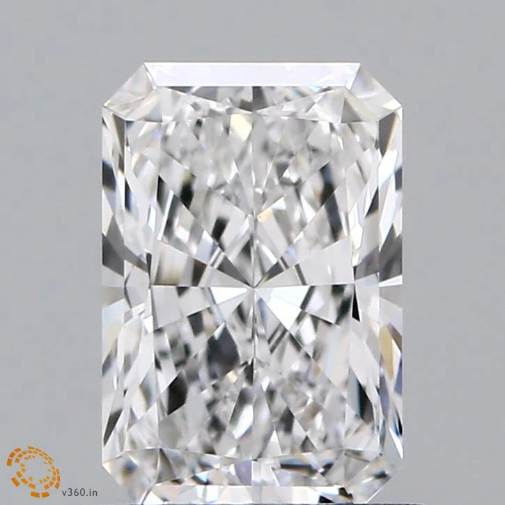 1.18 Carat Radiant Lab Grown Diamond, Excellent Polish, D Color, VVS2 Clarity