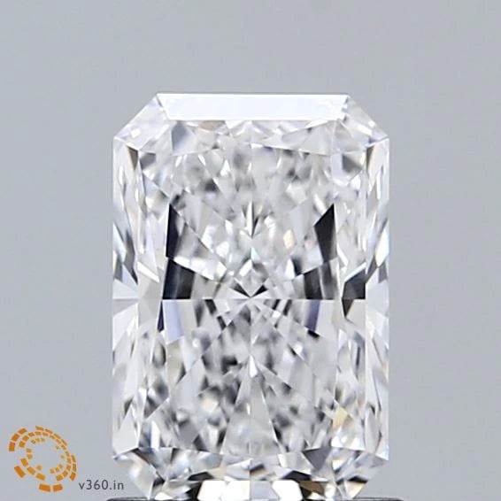 1.19 Carat Radiant Lab Grown Diamond, Excellent Polish, D Color, VS1 Clarity