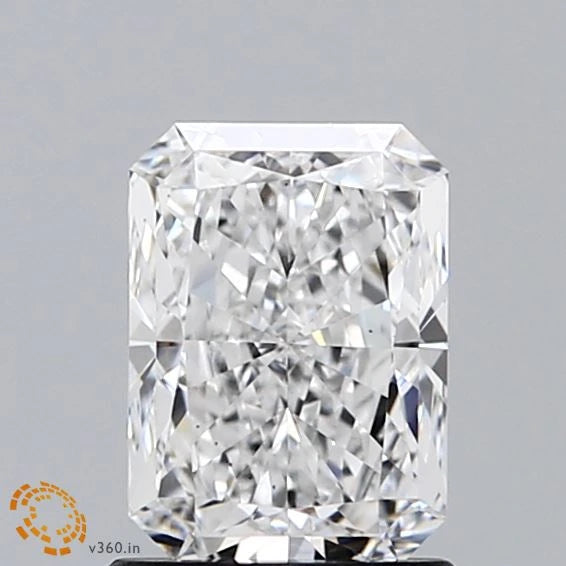 1.19 Carat Radiant Lab Grown Diamond, Excellent Polish, D Color, VS1 Clarity