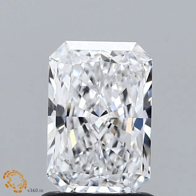 1.20 Carat Radiant Lab Grown Diamond, Excellent Polish, D Color, VVS2 Clarity