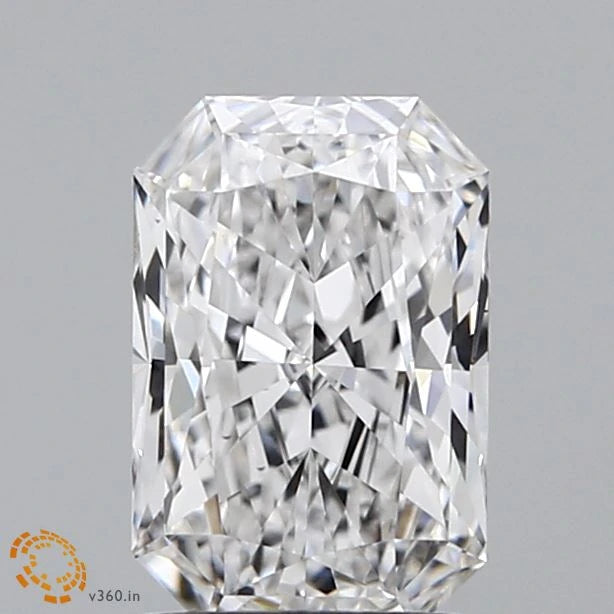 1.24 Carat Radiant Lab Grown Diamond, Excellent Polish, E Color, VS1 Clarity