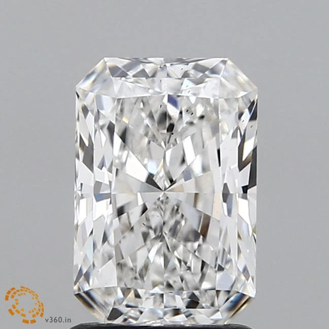 1.41 Carat Radiant Lab Grown Diamond, Excellent Polish, E Color, VS2 Clarity