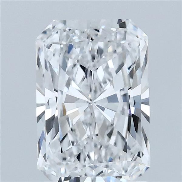 1.43 Carat Radiant Lab Grown Diamond, Excellent Polish, D Color, VVS2 Clarity