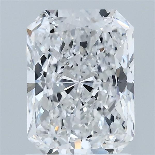 1.51 Carat Radiant Lab Grown Diamond, Excellent Polish, D Color, VS1 Clarity
