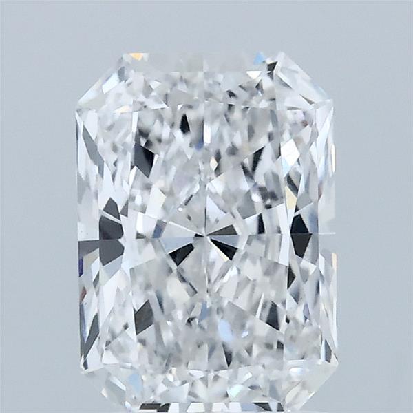 1.52 Carat Radiant Lab Grown Diamond, Excellent Polish, D Color, VVS2 Clarity