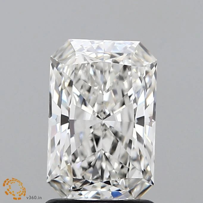 1.52 Carat Radiant Lab Grown Diamond, Excellent Polish, F Color, VVS2 Clarity