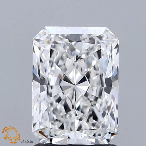 1.56 Carat Radiant Lab Grown Diamond, Excellent Polish, E Color, VS1 Clarity