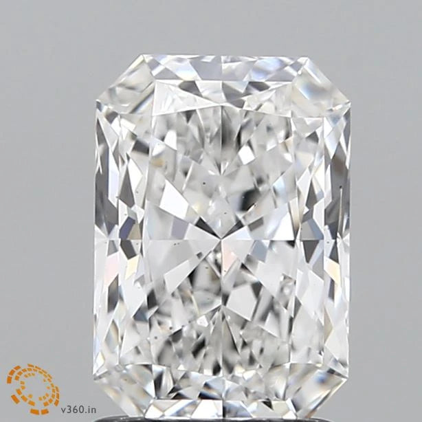 1.56 Carat Radiant Lab Grown Diamond, Excellent Polish, E Color, VS2 Clarity