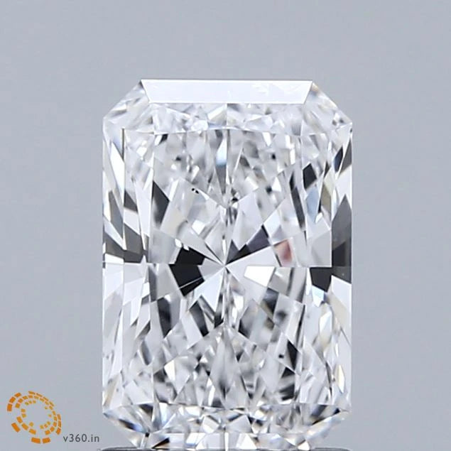 1.58 Carat Radiant Lab Grown Diamond, Excellent Polish, D Color, VS1 Clarity