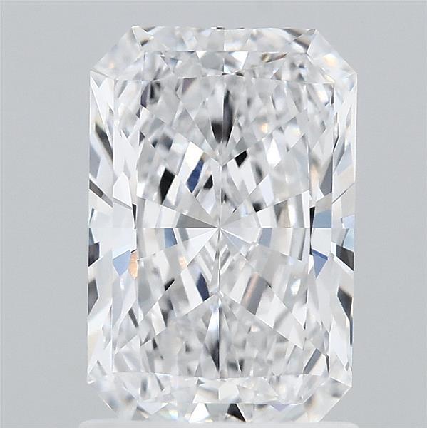 1.58 Carat Radiant Lab Grown Diamond, Excellent Polish, D Color, VVS1 Clarity