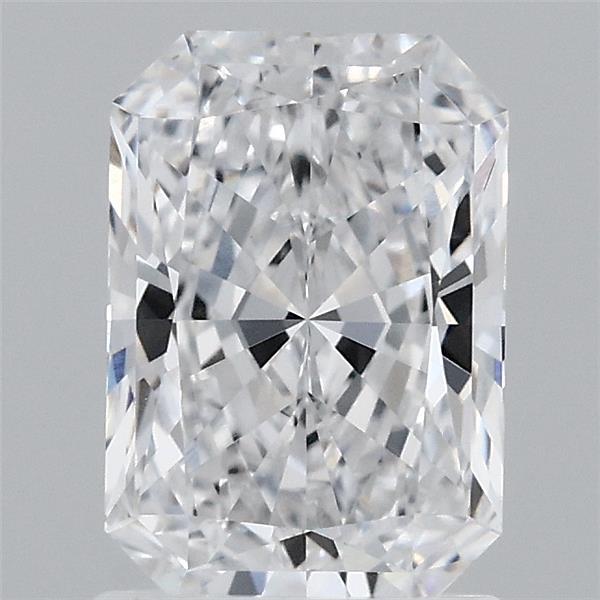 1.58 Carat Radiant Lab Grown Diamond, Excellent Polish, D Color, VVS2 Clarity