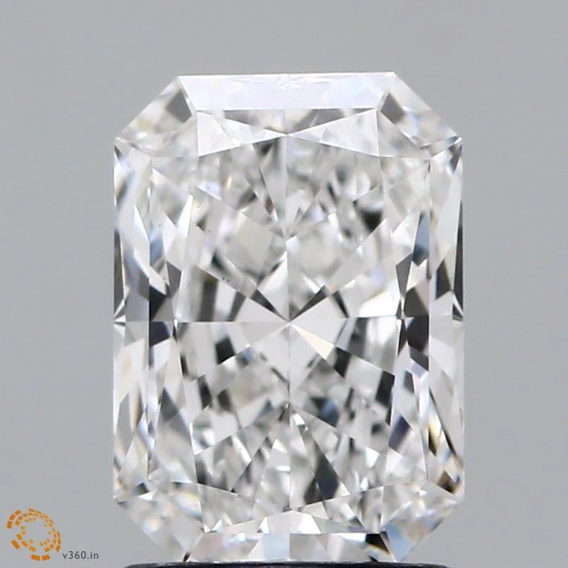 1.58 Carat Radiant Lab Grown Diamond, Excellent Polish, F Color, VS1 Clarity