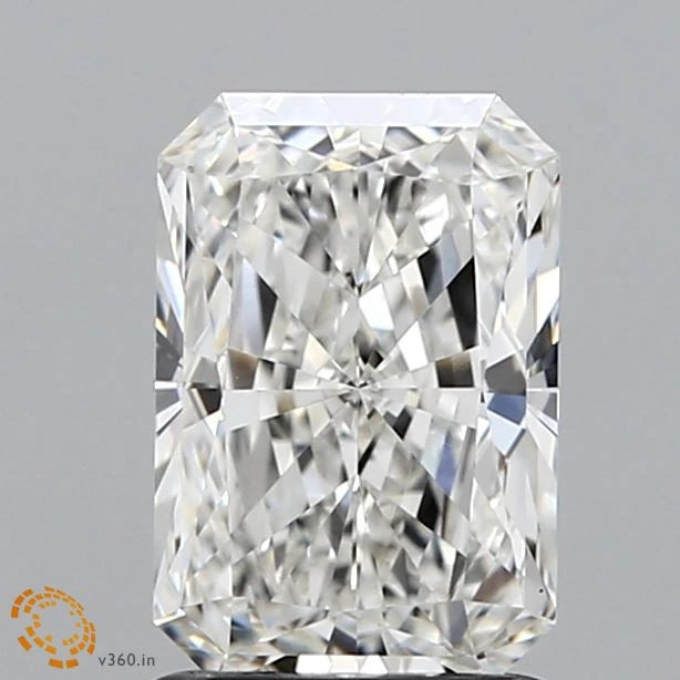 1.59 Carat Radiant Lab Grown Diamond, Excellent Polish, F Color, VS1 Clarity