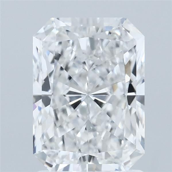 1.90 Carat Radiant Lab Grown Diamond, Excellent Polish, E Color, VVS2 Clarity