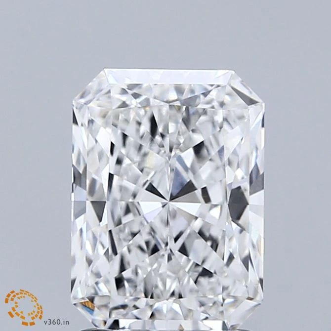 2.00 Carat Radiant Lab Grown Diamond, Excellent Polish, E Color, VVS1 Clarity