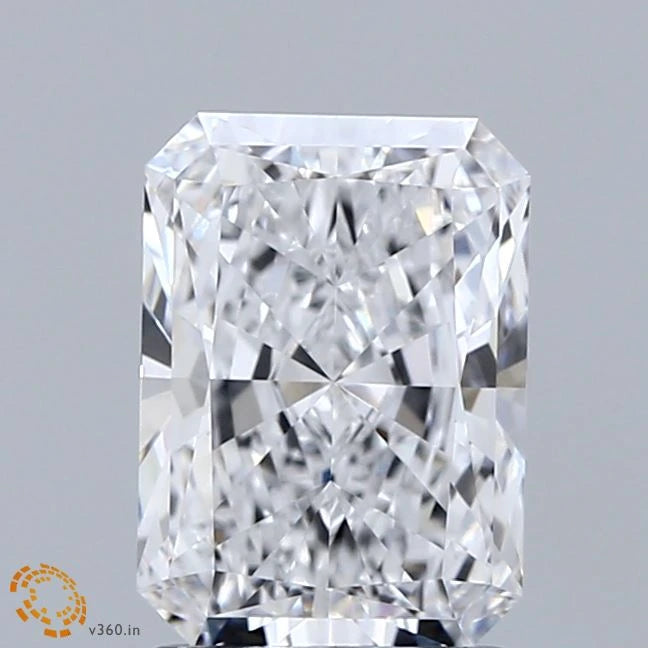 2.01 Carat Radiant Lab Grown Diamond, Excellent Polish, D Color, VVS1 Clarity