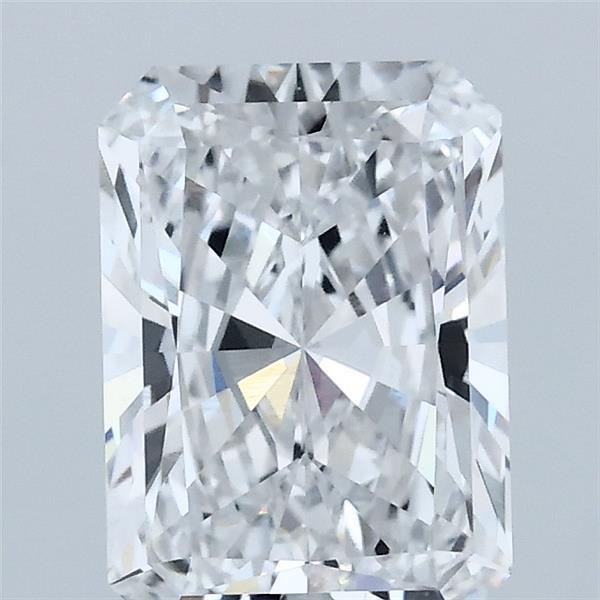 2.01 Carat Radiant Lab Grown Diamond, Excellent Polish, D Color, VVS2 Clarity