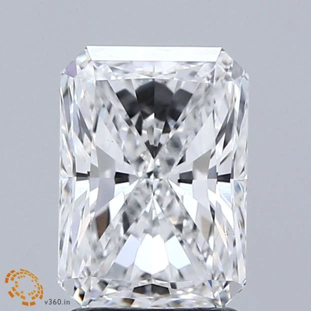 2.01 Carat Radiant Lab Grown Diamond, Excellent Polish, E Color, VS1 Clarity