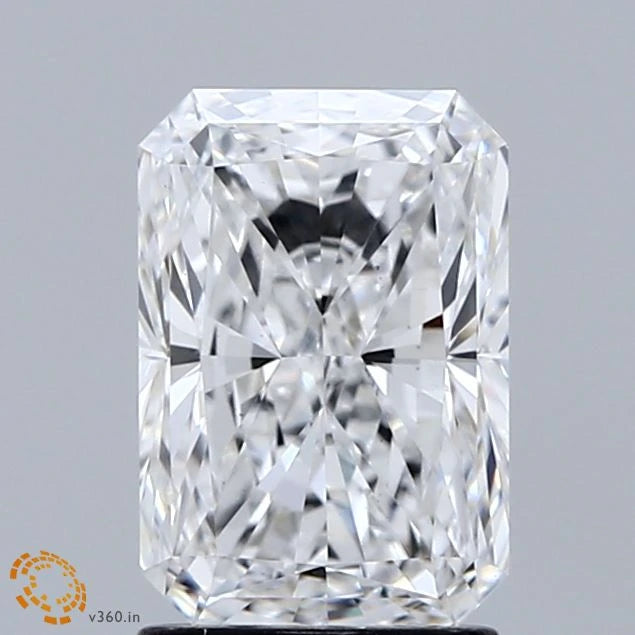 2.02 Carat Radiant Lab Grown Diamond, Excellent Polish, D Color, VS1 Clarity