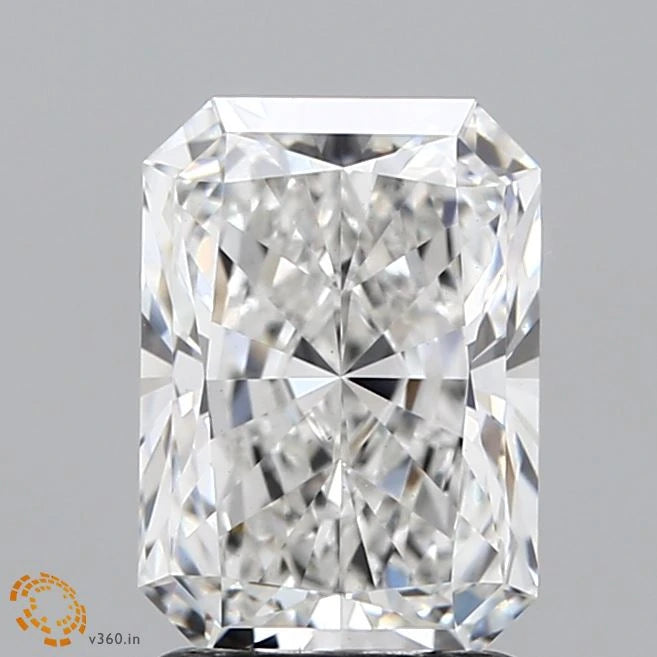 2.02 Carat Radiant Lab Grown Diamond, Ideal Cut, F Color, VS1 Clarity