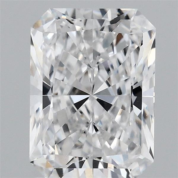 2.04 Carat Radiant Lab Grown Diamond, Excellent Polish, D Color, VS1 Clarity