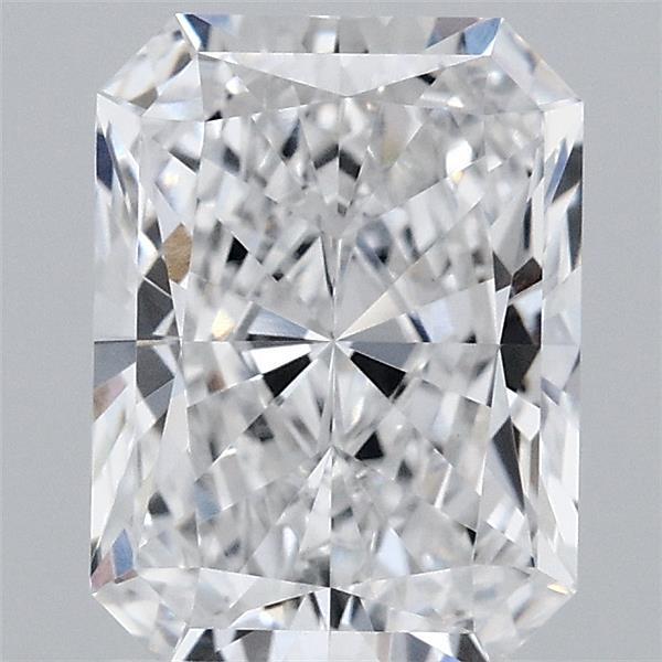 2.04 Carat Radiant Lab Grown Diamond, Excellent Polish, D Color, VVS2 Clarity
