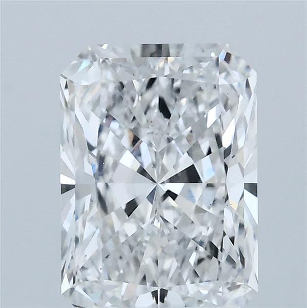 2.09 Carat Radiant Lab Grown Diamond, Excellent Polish, D Color, VS1 Clarity