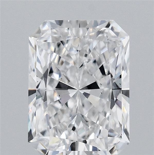 2.09 Carat Radiant Lab Grown Diamond, Excellent Polish, D Color, VS2 Clarity