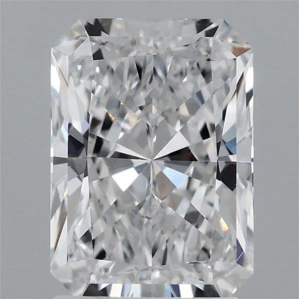 2.09 Carat Radiant Lab Grown Diamond, Excellent Polish, D Color, VVS1 Clarity