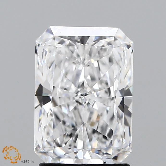 2.12 Carat Radiant Lab Grown Diamond, Excellent Polish, D Color, VVS1 Clarity