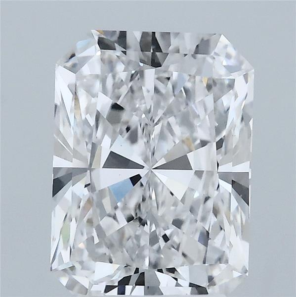 2.57 Carat Radiant Lab Grown Diamond, Excellent Polish, D Color, VS1 Clarity