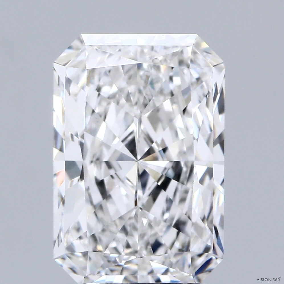 3.01 Carat Radiant Lab Grown Diamond, Excellent Polish, E Color, VVS2 Clarity