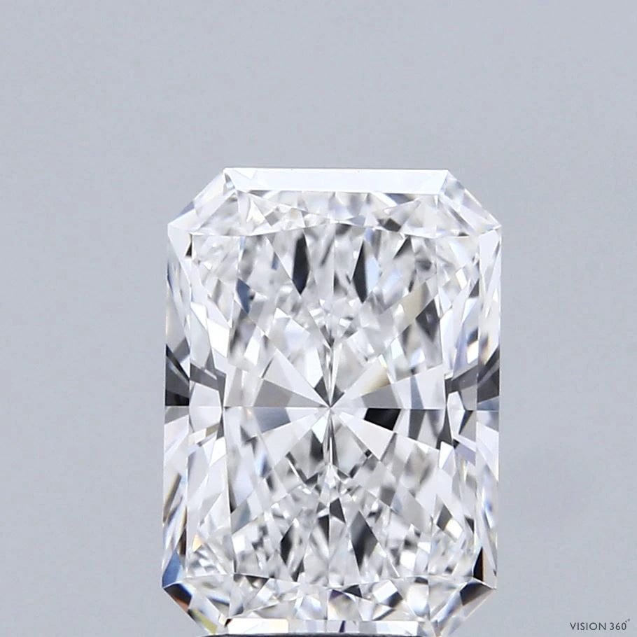 3.02 Carat Radiant Lab Grown Diamond, Excellent Polish, D Color, VVS1 Clarity