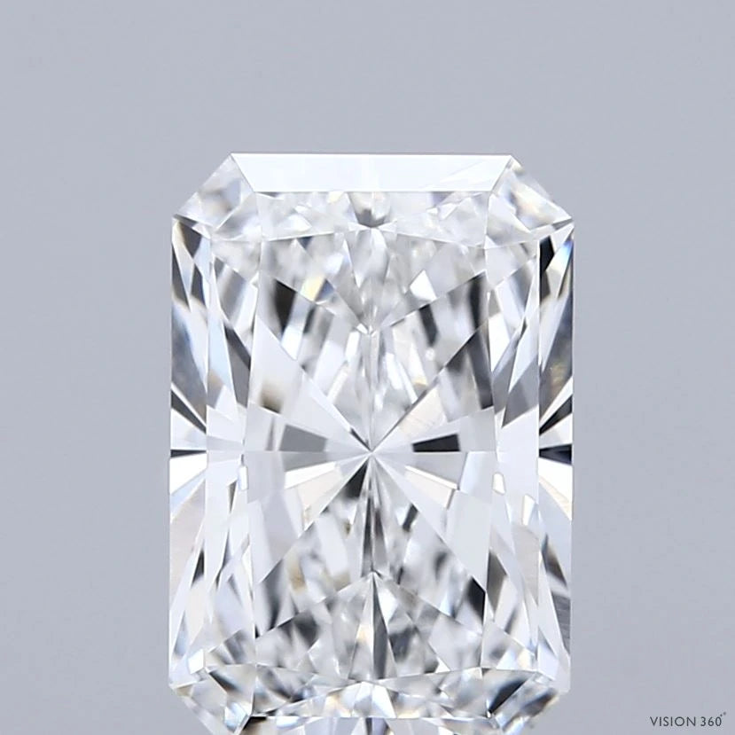 3.08 Carat Radiant Lab Grown Diamond, Excellent Polish, E Color, VVS1 Clarity