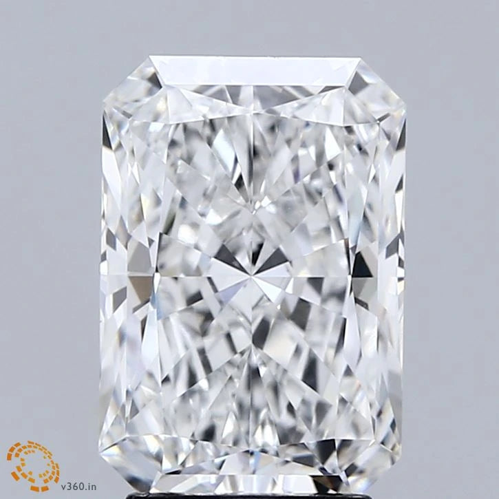 3.08 Carat Radiant Lab Grown Diamond, Excellent Polish, E Color, VVS2 Clarity