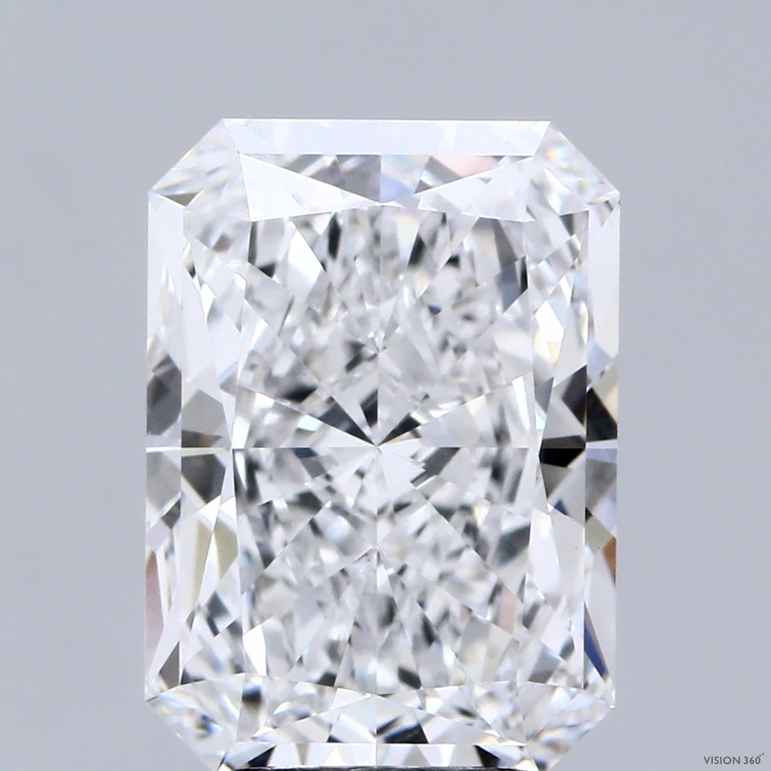 3.83 Carat Radiant Lab Grown Diamond, Excellent Polish, D Color, VVS2 Clarity