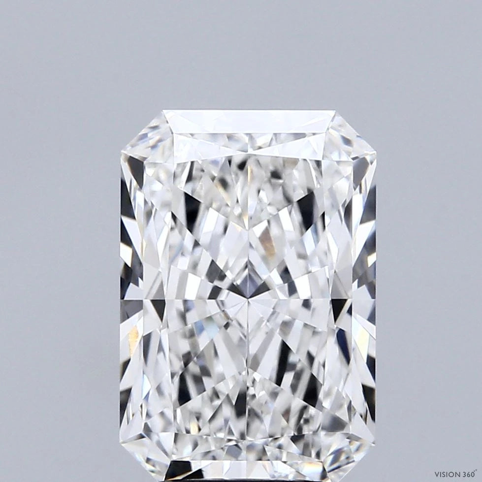 4.03 Carat Radiant Lab Grown Diamond, Excellent Polish, F Color, VVS1 Clarity