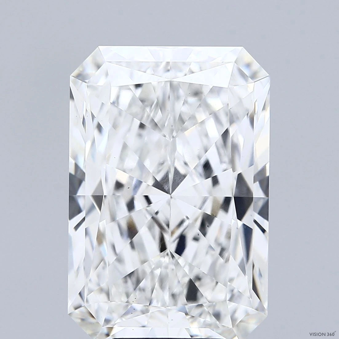 8.06 Carat Radiant Lab Grown Diamond, Excellent Polish, F Color, VS1 Clarity