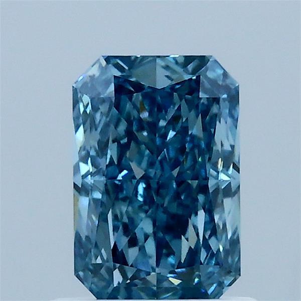 1.10 Carat Radiant Lab Grown Diamond, Fancy Vivid Blue Color, VS1 Clarity