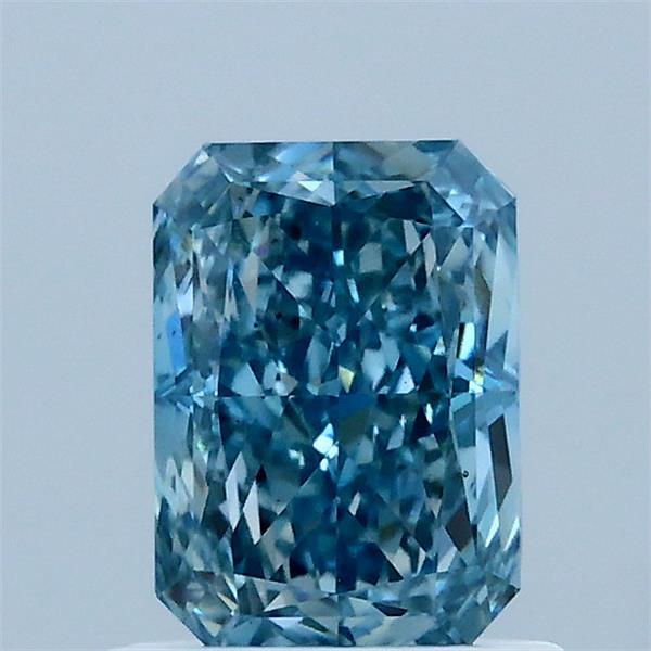 1.07 Carat Radiant Lab Grown Diamond, Fancy Vivid Blue Color, VS1 Clarity