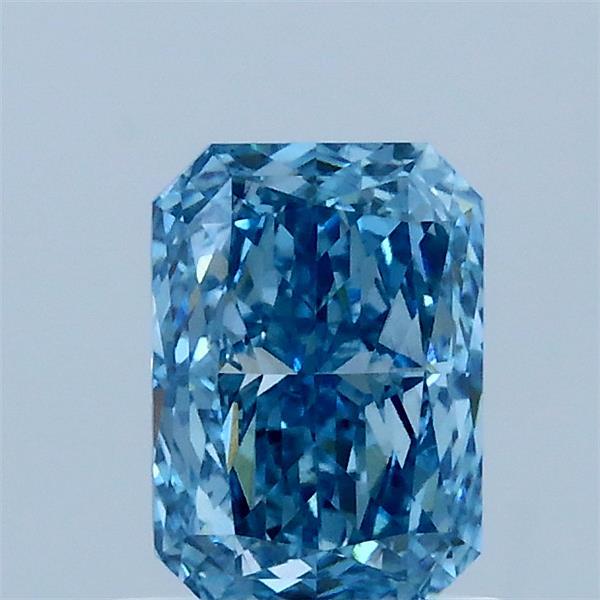 1.02 Carat Radiant Lab Grown Diamond, Fancy Vivid Blue Color, VS1 Clarity