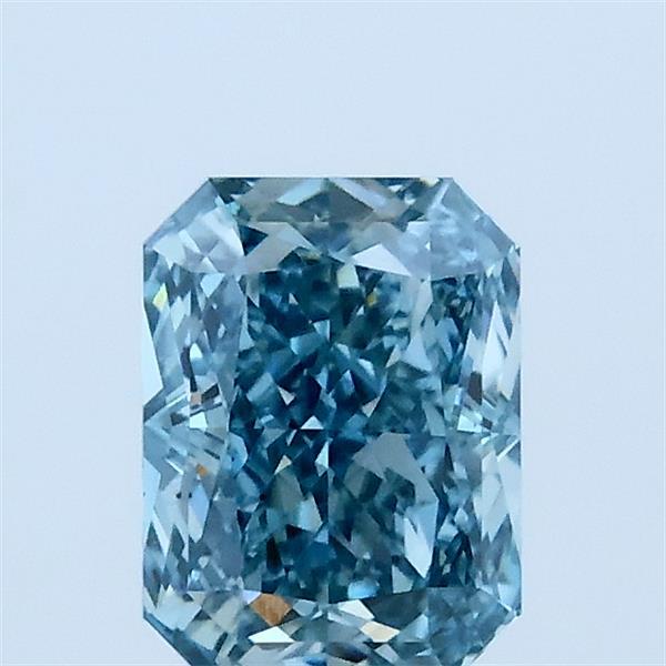 1.04 Carat Radiant Lab Grown Diamond, Fancy Vivid Blue Color, VS2 Clarity