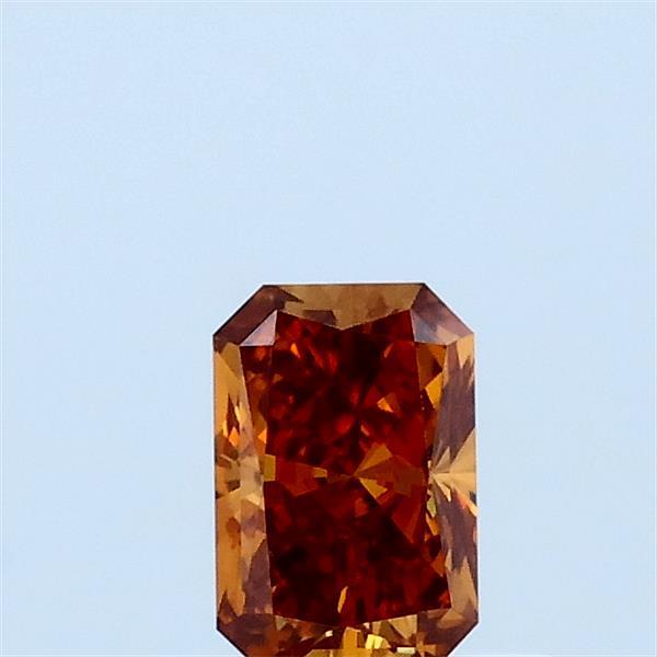 0.36 Carat Radiant Lab Grown Diamond, Fancy Brown Color, VVS2 Clarity