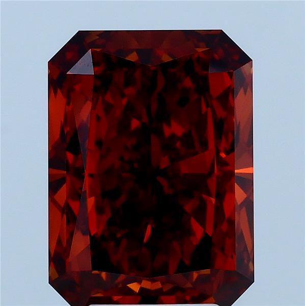 4.00 Carat Radiant Lab Grown Diamond, Fancy Vivid Orange Color, VS1 Clarity
