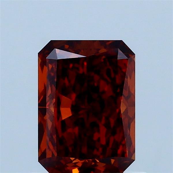 0.90 Carat Radiant Lab Grown Diamond, Fancy Vivid Orange Color, VVS2 Clarity