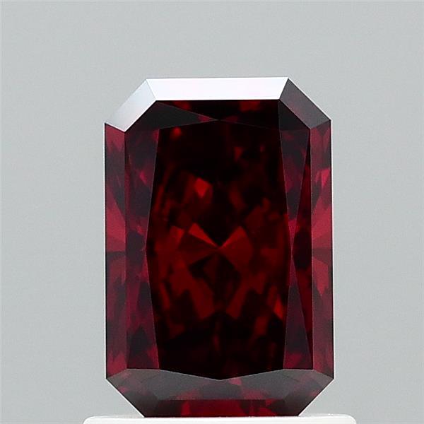 1.08 Carat Radiant Lab Grown Diamond, Fancy Brownish Orange Color, VVS2 Clarity