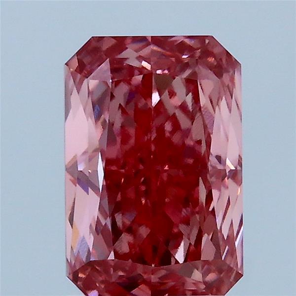 1.97 Carat Radiant Lab Grown Diamond, Fancy Vivid Pink Color, VVS2 Clarity